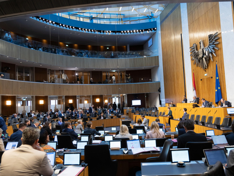 Blick Richtung Sitzungsteilnehmerinnen und -teilnehmer