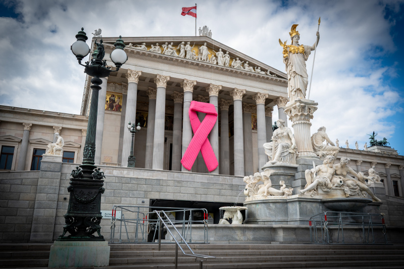 Pink Ribbon am Parlamentsgebäude