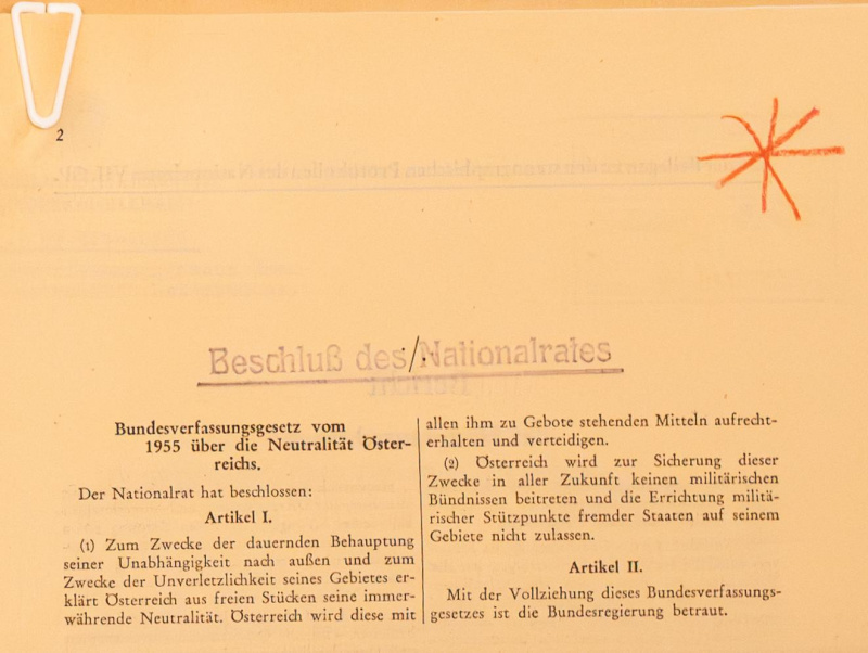 Bundesverfassungsgesetz 1955 über die Neutralität Österreichs