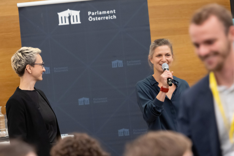 Moderation von links: Hanna Biller, Johanna Etz