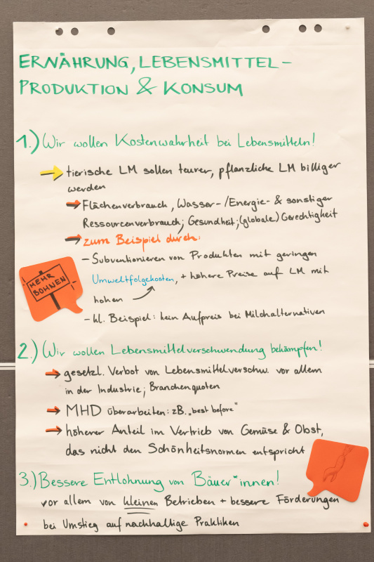 Plakat mit Gedanken zur Schwerpunktsetzung