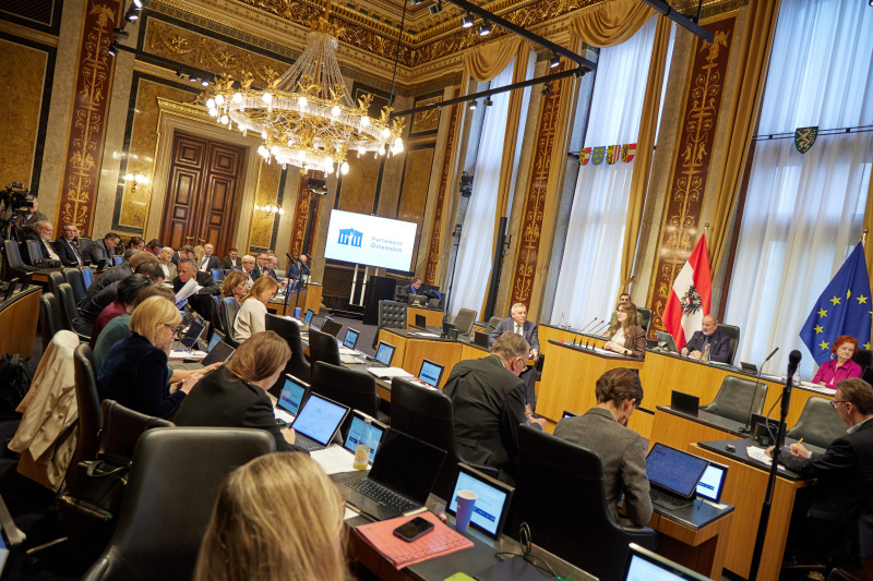 Am Rednerpult: Bundesrätin Julia Deutsch (NEOS)