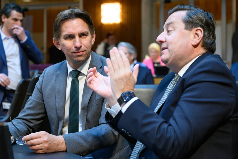 Von Links: Nationalratsabgeordneter Joachim Schnabel (ÖVP), Nationalratsabgeordneter Kurt Egger (ÖVP)