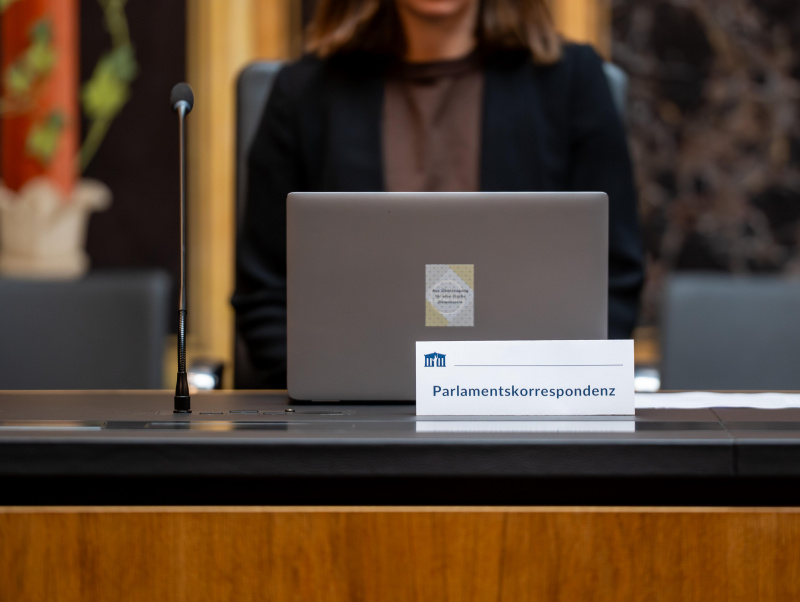 Platz der Parlamentskorrespondenz in einem Ausschuss