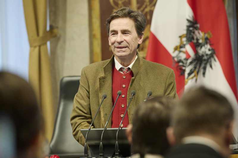 Am Rednerpult: Präsident des steirischen Jagdschutzvereins Franz Meran