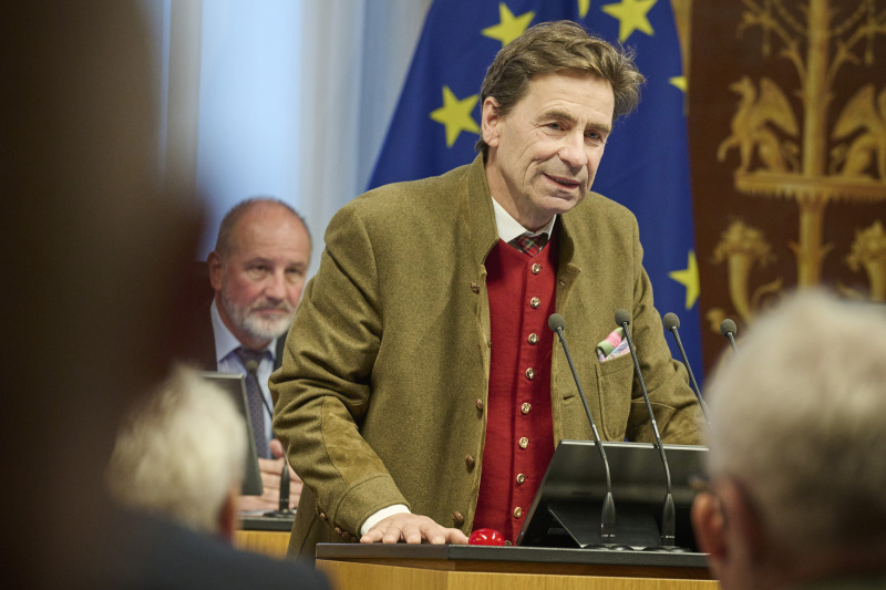 Am Rednerpult: Präsident des steirischen Jagdschutzvereins Franz Meran