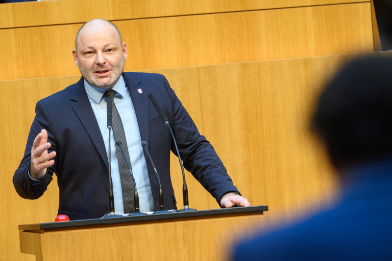 Am Rednerpult: Nationalratsabgeordneter Thomas Spalt (FPÖ)