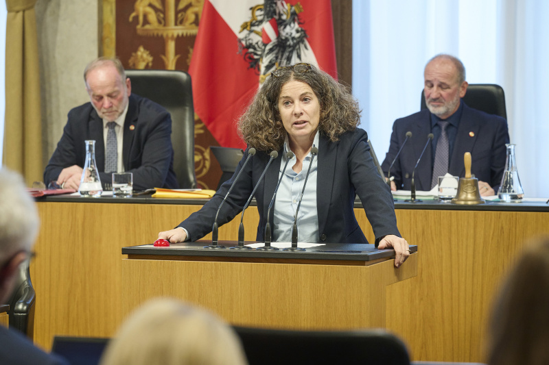 Am Rednerinnenpult Bundesrätin Elisabeth Kittl (GRÜNE)