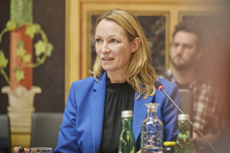 Präsentation Leiterin Demokratikum im Parlament Susanna Enk