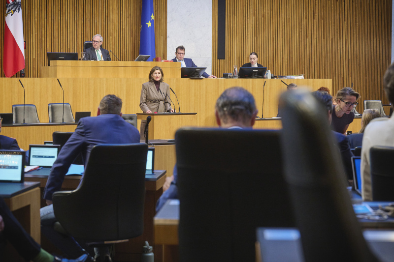 Am Rednerinnenpult: Nationalratsabgeordnete Elisabeth Götze (GRÜNE)