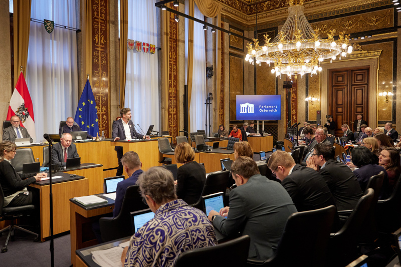 Am Rednerpult: Vorsitzender der Bundes­ratsfraktion Christian Fischer (SPÖ)