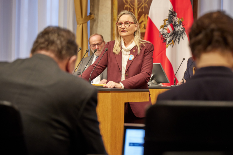 Am Rednerpult: Bundesrätin Claudia Hauschildt-Buschberger (GRÜNE)