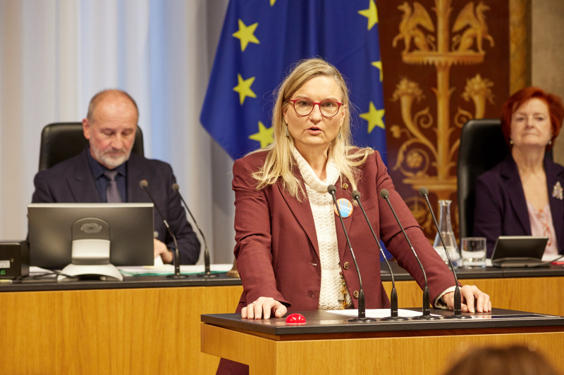 Am Rednerpult: Bundesrätin Claudia Hauschildt-Buschberger (GRÜNE)