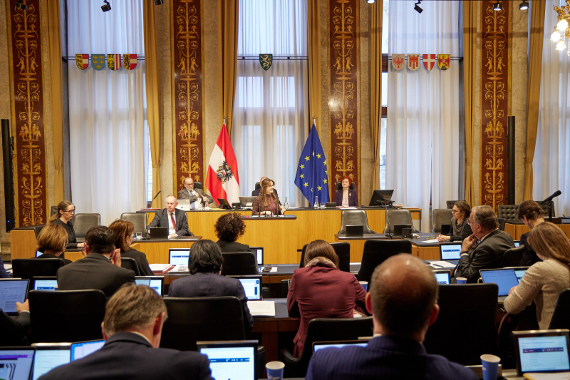 Am Rednerpult: Bundesrätin Julia Deutsch (NEOS)
