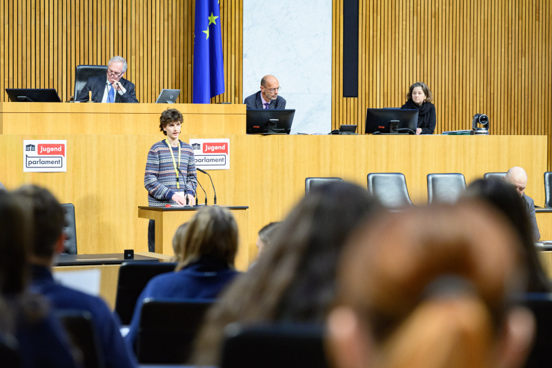 Schüler am Rednerpult