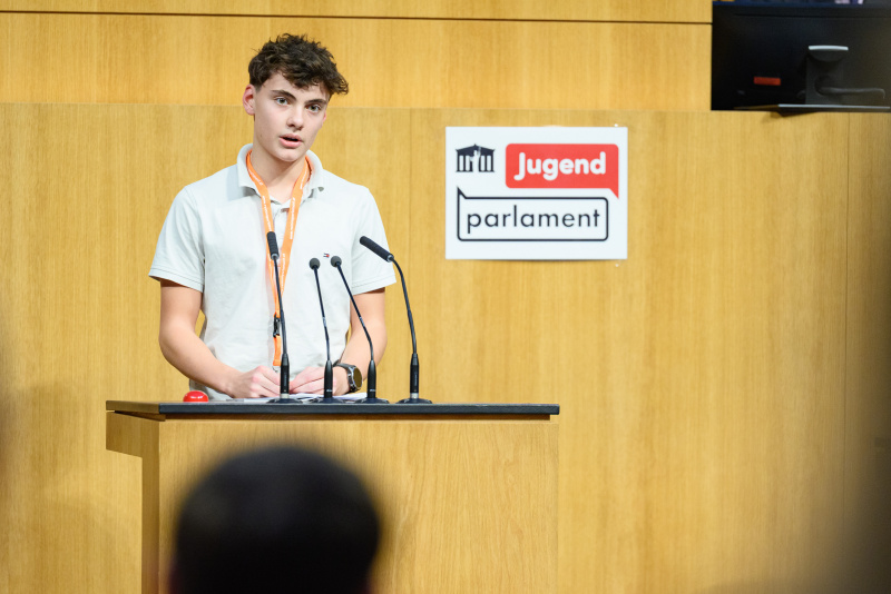 Schüler am Rednerpult