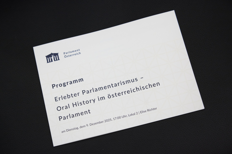 Erlebter Parlamentarismus - Oral History im österreichischen Parlament
