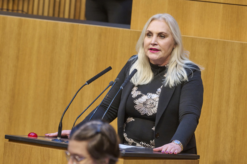 Am Rednerinnenpult Europaabgeordnete Angelika Winzig (ÖVP)