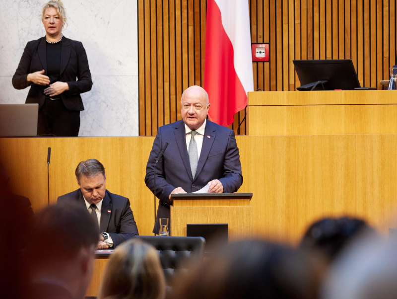 Regierungserklärung. Bundeskanzler Christian Stocker (ÖVP)
