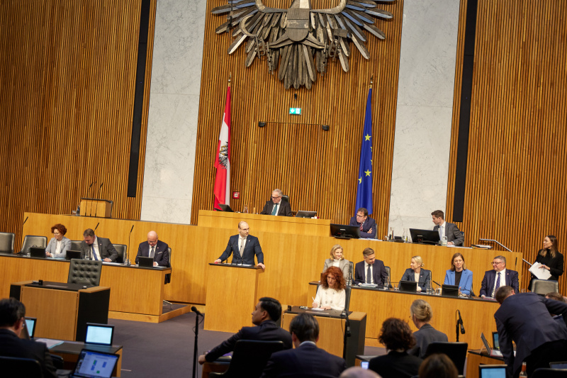 Am Rednerpult: Nationalratsabgeordneter Paul Hammerl (FPÖ)