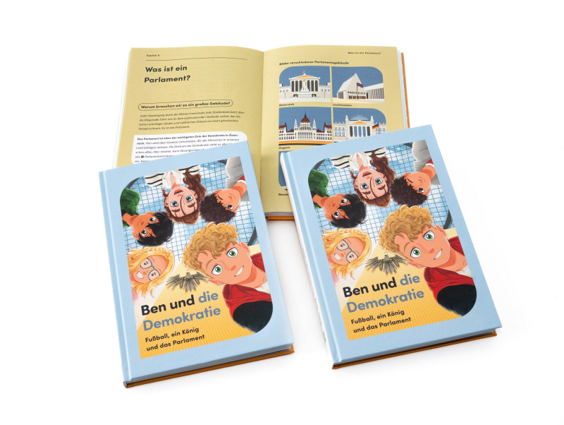 Kinderbuch Ben und die Demokratie. Fußball, ein König und das Parlament.