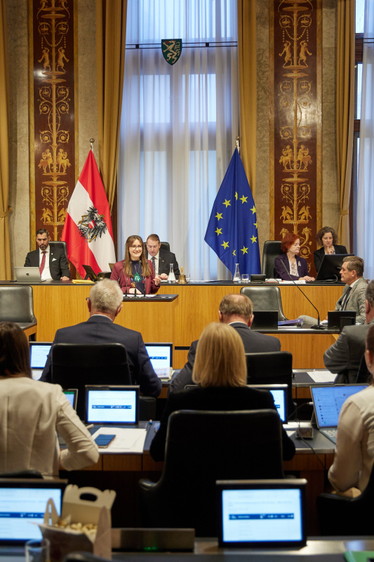 Am Rednerpult: Bundesrätin Julia Deutsch (NEOS)