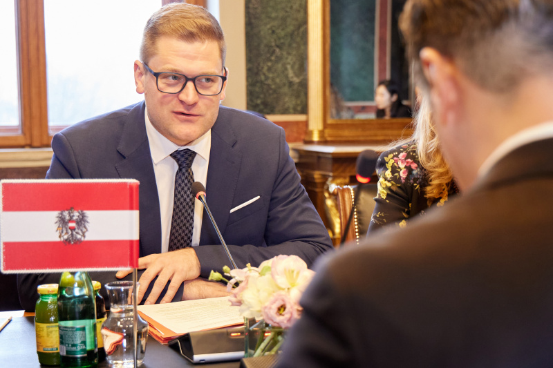 Arbeitsgespräch. Bundesratspräsident Markus Stotter (ÖVP)
