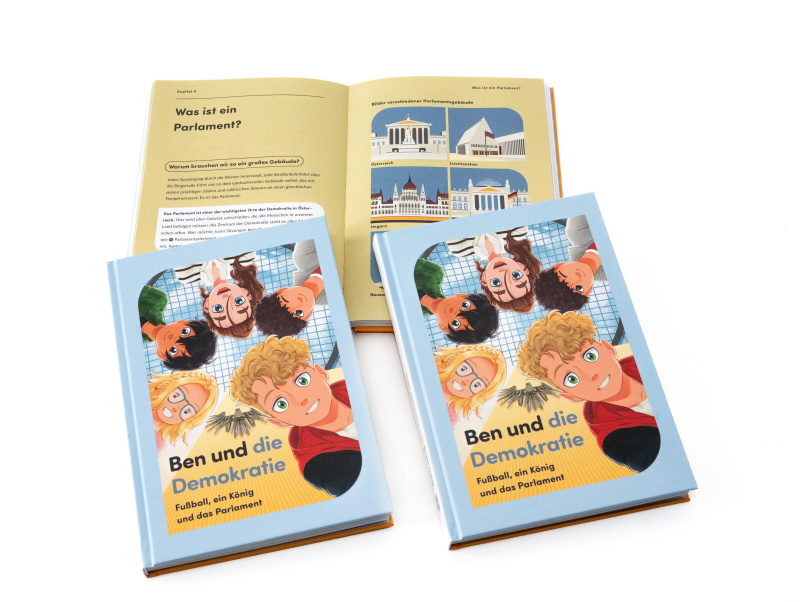 Jugendbuch Ben und die Demokratie. Fußball, ein König und das Parlament