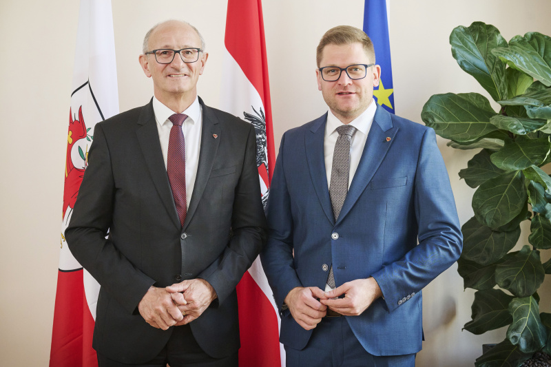 Von links: Landeshauptmann Anton Mattle (ÖVP), Bundesratspräsident Markus Stotter (ÖVP)