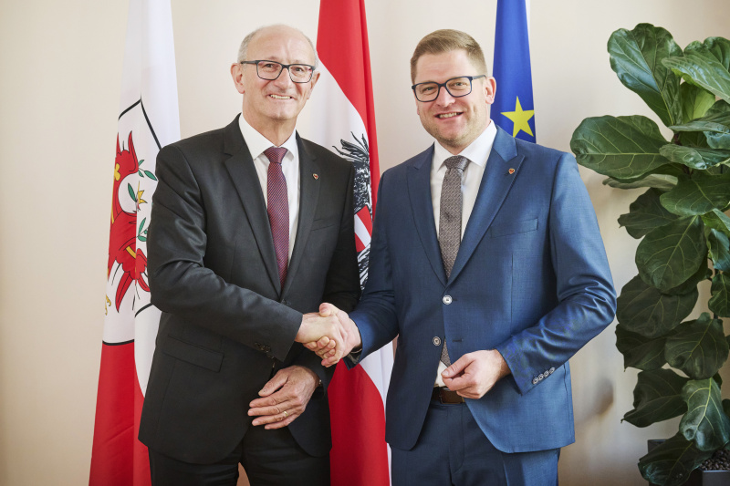 Von links: Landeshauptmann Anton Mattle (ÖVP), Bundesratspräsident Markus Stotter (ÖVP)