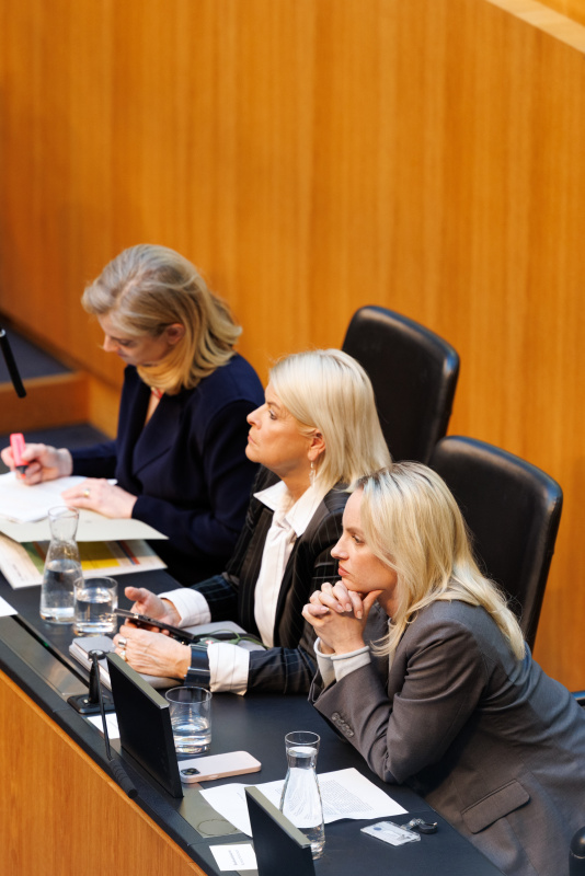 Blick auf die Regierungsbank