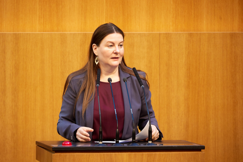 Am Rednerinnenpult: Nationalratsabgeordnete Karin Doppelbauer (NEOS)