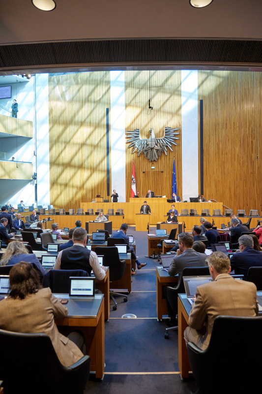 Am Rednerpult: Nationalratsabgeordneter Michael Bernhard (NEOS)