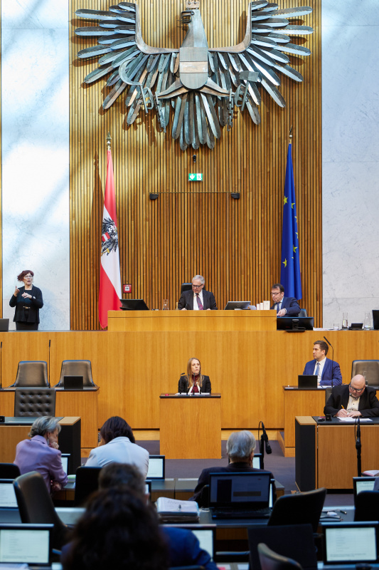 Am Rednerinnenpult: Nationalratsabgeordnete Kira Grünberg (ÖVP)