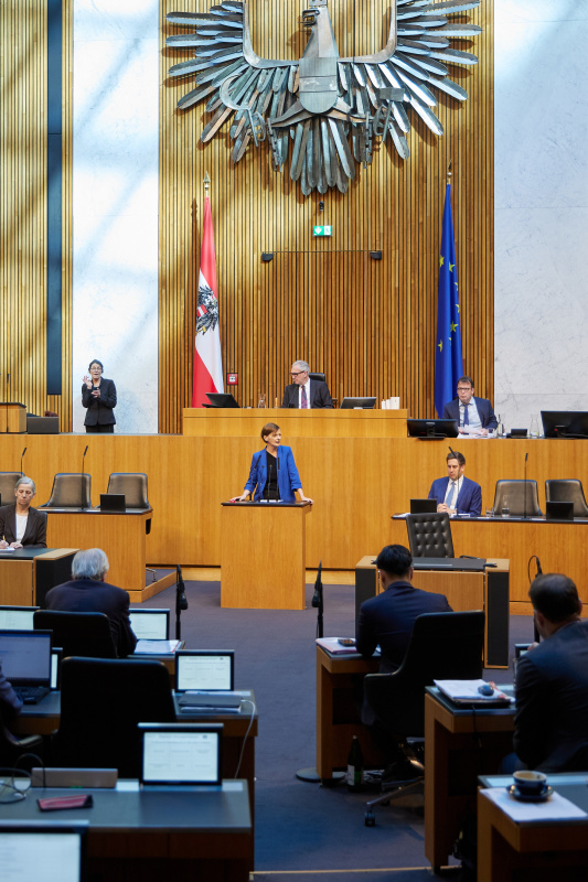 Am Rednerinnenpult: Nationalratsabgeordnete Sabine Schatz (SPÖ)