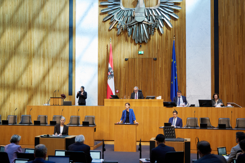 Am Rednerinnenpult: Nationalratsabgeordnete Sabine Schatz (SPÖ)
