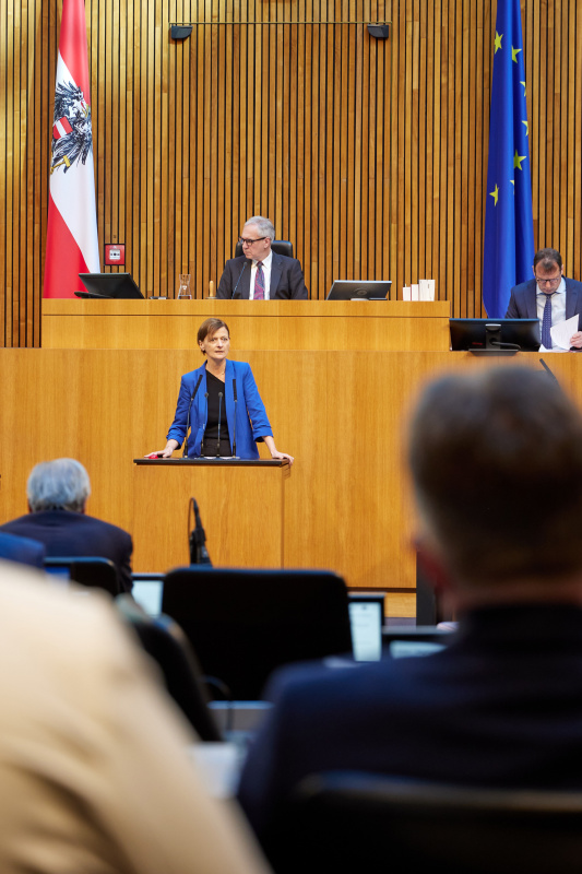 Am Rednerinnenpult: Nationalratsabgeordnete Sabine Schatz (SPÖ)