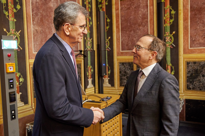 Begrüßung. Von links: Vizepräsident des Parlaments von Montenegro Nikolla Camaj, Zweiter Nationalratspräsident Peter Haubner (ÖVP)