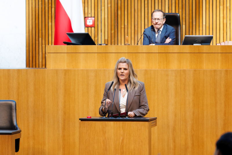 Am Rednerinnenpult: Nationalratsabgeordnete Lisa Aldali (NEOS)