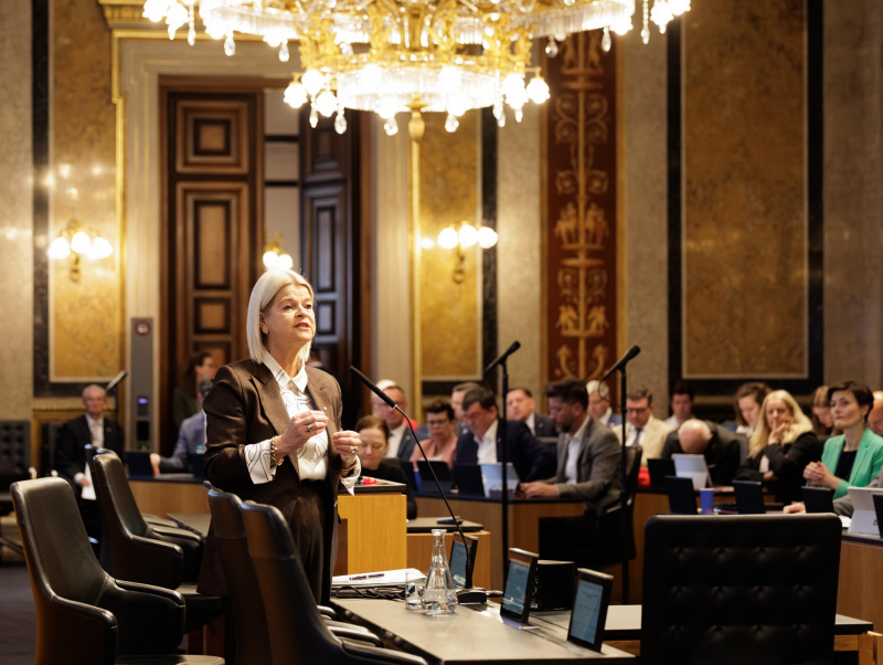 Am Rednerinnenpult: Verteidigungsministerin Klaudia Tanner (ÖVP)