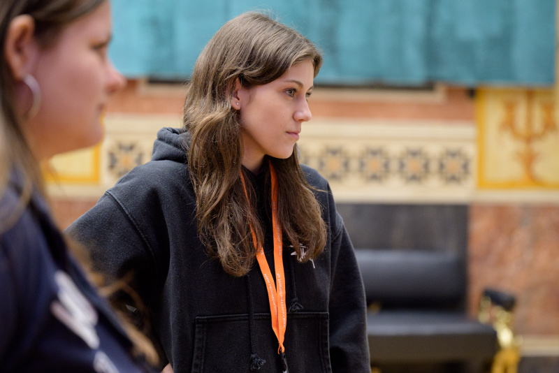 1. Vorbereitungssitzung der Lehrlinge von Klub Orange. Veranstaltungsteilnehmerin bei der Vorbereitungssitzung