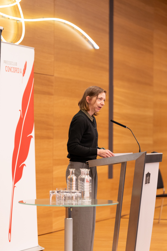 Begrüßung. Katharina Schell (Vizedirektorin Presseclub Concordia)