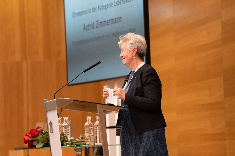 Dankesworte. Astrid Zimmermann (Gründungsgesellschafterin Medienhaus Wien)