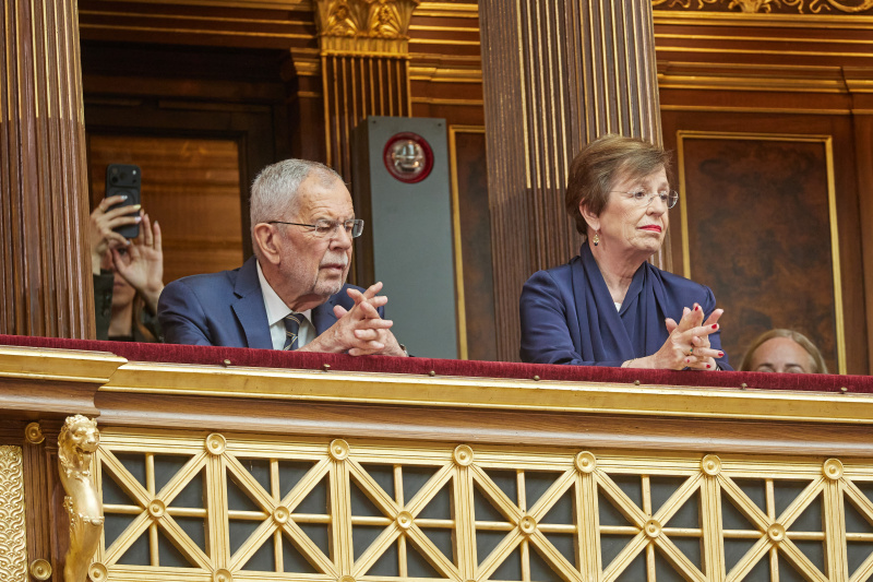 Bundespräsident Alexander Van der Bellen mit Gemahlin Doris Schmidauer