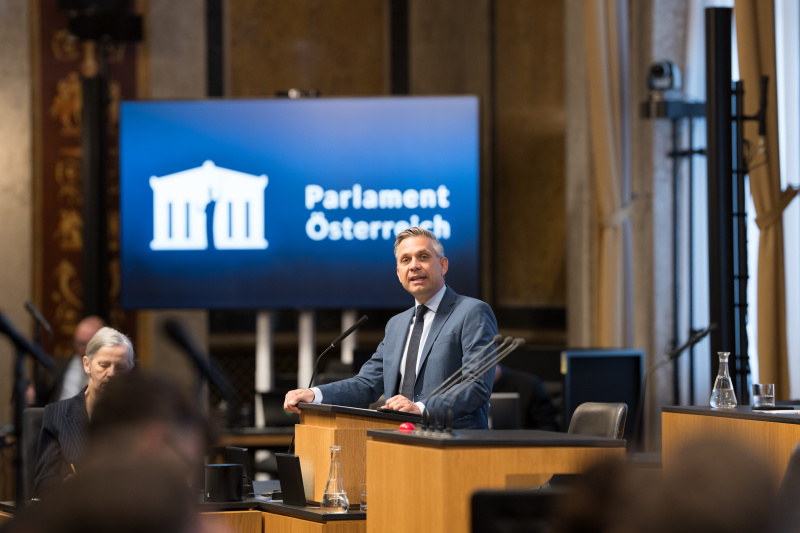 Am Wort Wirtschaftsminister Wolfgang Hattmannsdorfer (ÖVP)