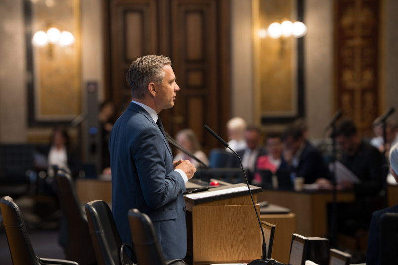 Am Wort Wirtschaftsminister Wolfgang Hattmannsdorfer (ÖVP)