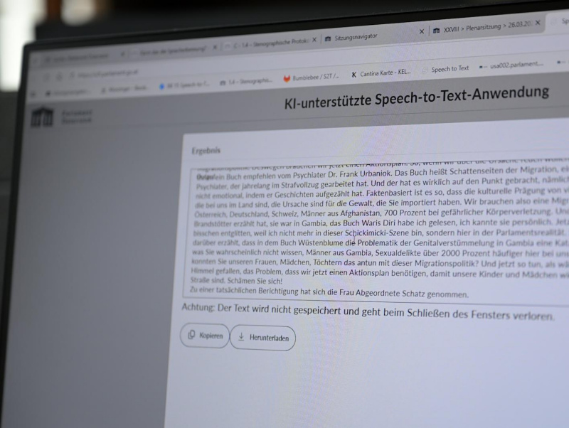 KI-unterstütze Speech-to-Text-Anwendung