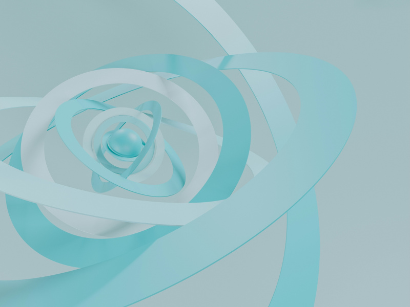 Illustration: Abstrakte Grafik eines Planeten mir Orbitringen.