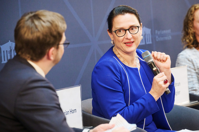 Gespräch mit den Vertreterinnen und Vertretern der Parlamentsfraktionen. Nationalratsabgeordnete Gudrun Kugler (ÖVP)