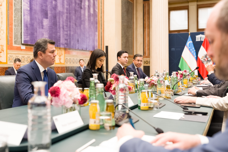 Aussprache. Usbekische Delegation unter der Leitung von Saida Mirziyoyevak (Leiterin der usbekischen Präsidialverwaltung)